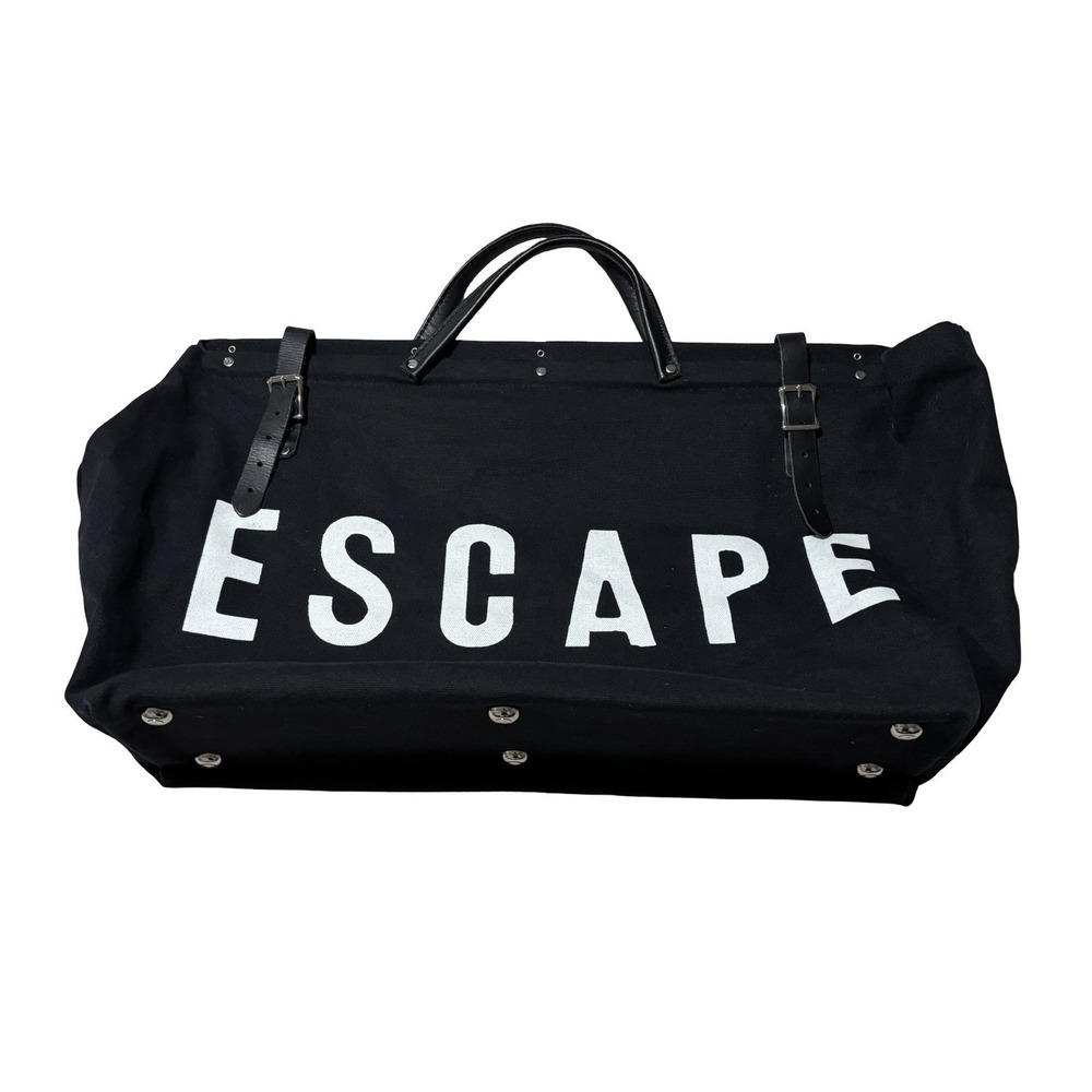 Forest Bound Canvas Utility Weekender Travel Bag - Black‎ - "ESCAPE" 27x13x6
